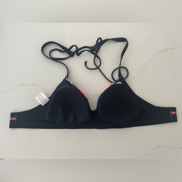 Body Glove for Victoria’s Secret 2019 Neon Floral Drew Back Tie Swim Top in D - Picture 8 of 10